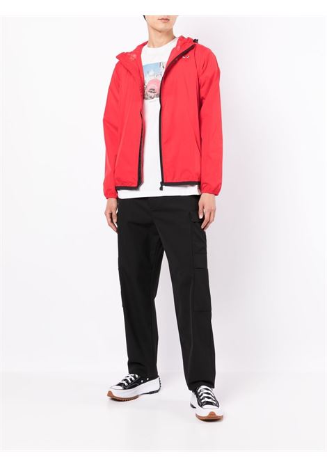 Red zipped hooded jacket Comme des garcons play x k-way - unisex COMME DES GARCONS PLAY X K-WAY | AZJ5010512